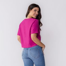 Blusa Feminina De Alfaiataria Patricia Foster Fuscia