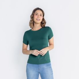 Blusa Feminina Decote Redondo De Malha Viscose Patricia Foster