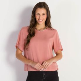 Blusa Feminina Manga Curta Botão Patrícia Foster