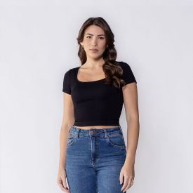 Blusa Feminina Manga Curta Canelada Boby Blues