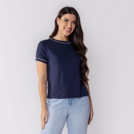 Blusa Feminina Manga Curta De Viscose Patricia Foster