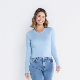 Blusa Feminina Manga Longa Canelada Boby Blues