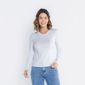 Blusa Feminina Manga Longa Com Gola Redonda Patricia Foster