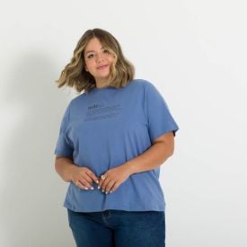 Blusa Plus Size Mãe Patricia Foster Azul Grisaceo