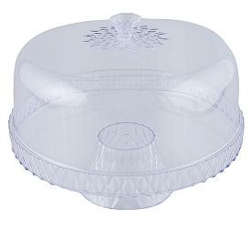 Boleira Com Pé E Tampa Glamour Plasútil 26Cm - Transparente