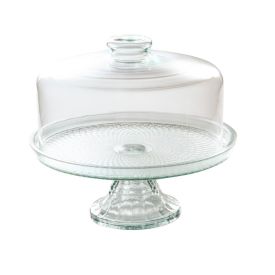 Boleira Com Pé E Tampa Vidro Vitazza 28Cm - Transparente