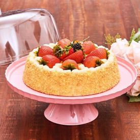 Boleira Com Pé E Tampa De Plástico Break Ou 30 Cm - Quartz