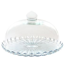 Boleira Com Tampa Pétalas Jasmin Vitazza 24Cm - Vidro