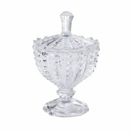 Bomboniere Com Pé De Vidro Isadora Hauskraft 10Cm - Transparente