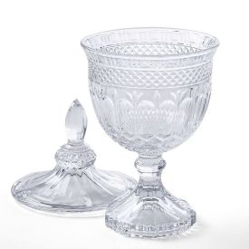 Bomboniere Com Pé De Vidro Patrícia Hauskraft 11,5Cm - Transparente