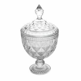 Bomboniere com Pé Diamante Lyor 28Cm - Transparente