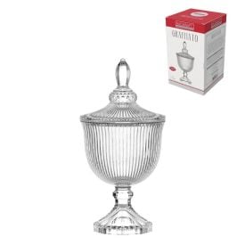 Bomboniere com Pé Graffiato Hauskraft 24,5Cm - Vidro