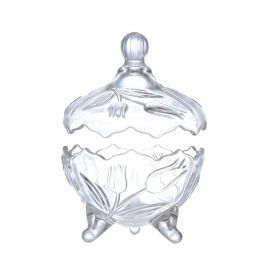 Bomboniere com Tampa Tania Hauskraft 17,5Cm - Vidro