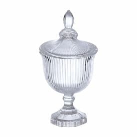 Bomboniere de Vidro com Pé Graffiato Hauskraft - 19Cm