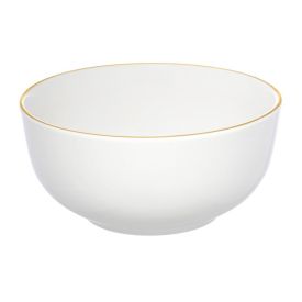 Bowl De Porcelana Com Borda Dourada Hauskraft - 500ml