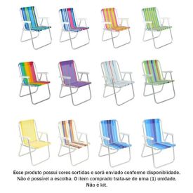 Cadeira De Praia Bel Alta Fixa De Aço - Sortido