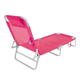Cadeira De Praia Espreguiçadeira Alumínio Mor - Rosa
