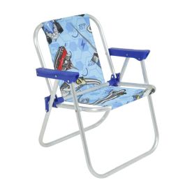 Cadeira De Praia Infantil Hot Wheels Alumínio Bel Fix - Azul 