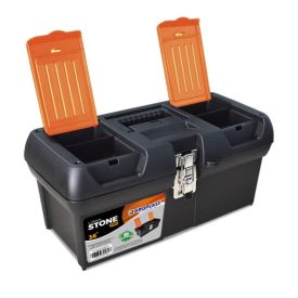 Caixa De Ferramentas Stone Pro Aço 16" Arqplast - Preto