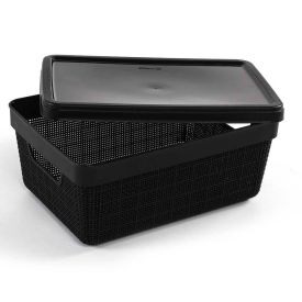 Caixa Organizadora Com Tampa Juta Jaguar 5 Litros - Preto