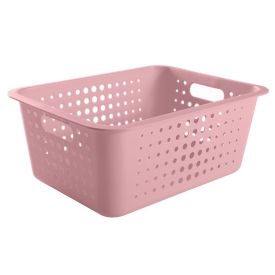 Caixa Organizadora Grande De Plástico Martiplast - Rosa Quartz
