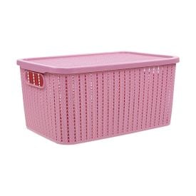 Caixa Organizadora Plasútil Com Tampa 4,7 Litros - Rose