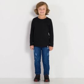 Calça 4 a 10 anos Jeans Comfort + Puídos Hot Dog Azul