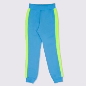 Calça 4 a 10 anos Moletom com Recorte Fakini Azul Claro