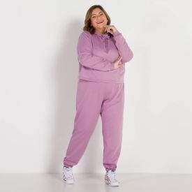 Calça de Moletom + Felpa Lisa Patricia Foster Mais Lavanda