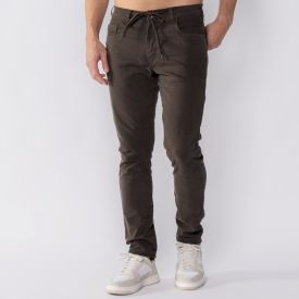 Calça Masculina Skinny De Sarja Thing Verde Militar