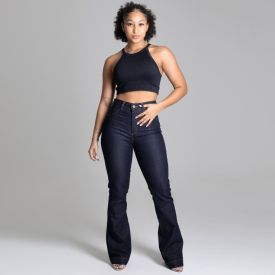 Calça Feminina Flare Jeans Sawary