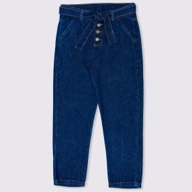 Calça Jeans 12 a 16 anos Menina Slouchy Cinto Marmelada Jeans