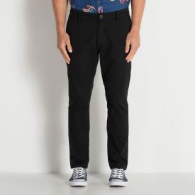 Calça Masculina Em Sarja Bolso Faca Marc Alain Preto
