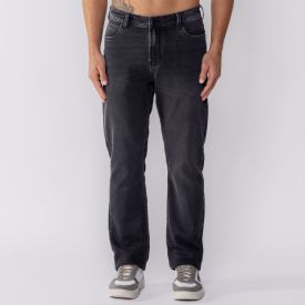 Calça Masculina Jeans Moletom Slim Marc Alain Preto