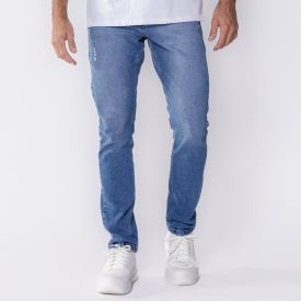 Calça Masculina Skinny Jeans Thing Azul Medio