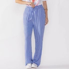 Calça Pijama Feminina Viscose Boby Blues Listra Azul