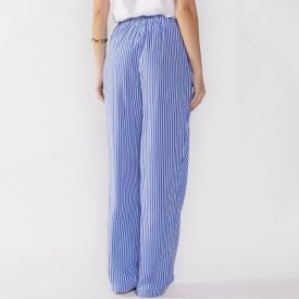 Calça Pijama Feminina Viscose Boby Blues Listra Azul