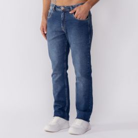 Calça Jeans Masculina Tradicional Marc Alain Azul Medio