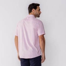 Camisa Linho Masculina Manga Curta Thing Rosa