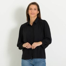 Camisa Manga Longa Ombro Franzido Patrícia Foster