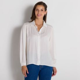 Camisa Manga Longa Ombro Franzido Patrícia Foster
