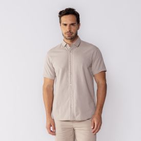 Camisa Masculina Manga Curta Sarja Marc Alain Chino