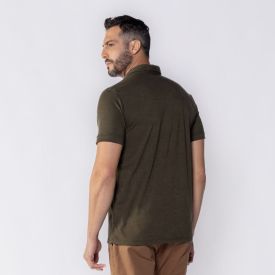 Camisa Polo Masculina De Malha Piquet Tech Marc Alain Verde Militar