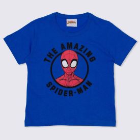 Camiseta 1 a 3 anos Spider Man Amazing Marvel Azul Escuro