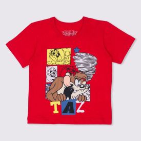 Camiseta 1 a 3 anos Taz Quadrinhos BandUP Tomate