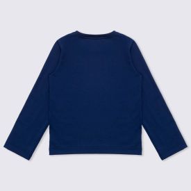 Camiseta 1 a 3 anos Térmica Gola Redonda Fakini Marinho