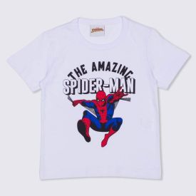 Camiseta 1 a 3 anos The Amazing Spider Man Marvel Branco
