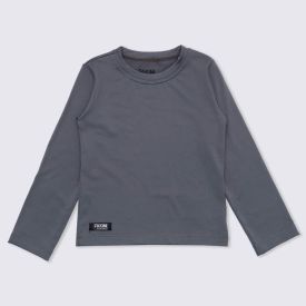 Camiseta 12 a 16 anos Térmica Gola Redonda Fakini Chumbo