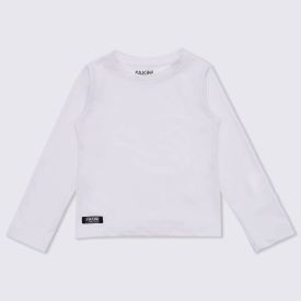 Camiseta 4 a 10 anos Térmica Gola Redonda Fakini Branco