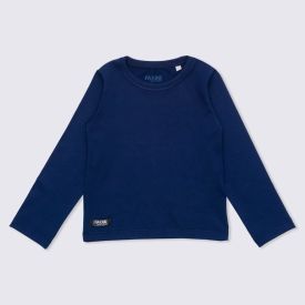 Camiseta 4 a 10 anos Térmica Gola Redonda Fakini Marinho